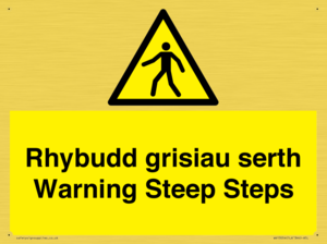 Rhybudd grisiau serth Warning Steep Steps